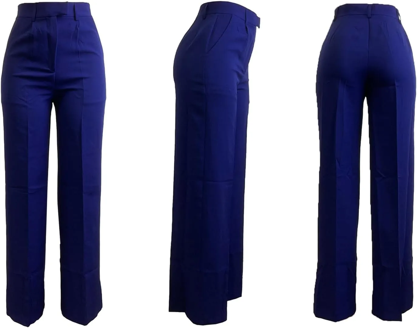 LAJIOJIO High Waist Dress Pants Women Casual,Wide Leg Business Pant Long Trousers with Pockets