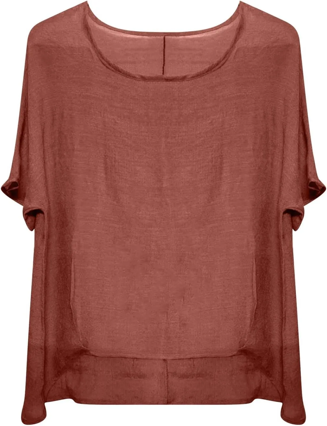 Linen Shirts for Women Summer 2025 Trendy Plus Size Crewneck Short Sleeve Cute Tops Casual Loose Fit Comfy Blouses