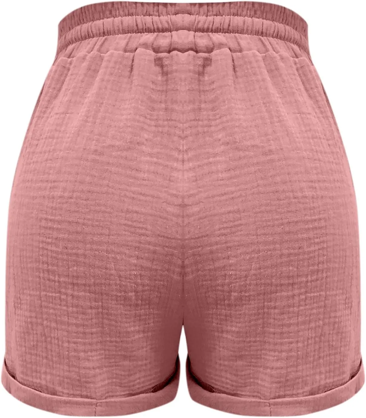 Linen Shorts for Women High Waisted Wide Leg Drawstring Casual Summer Beach Shorts Plus Size Cute Flowy Lounge Shorts