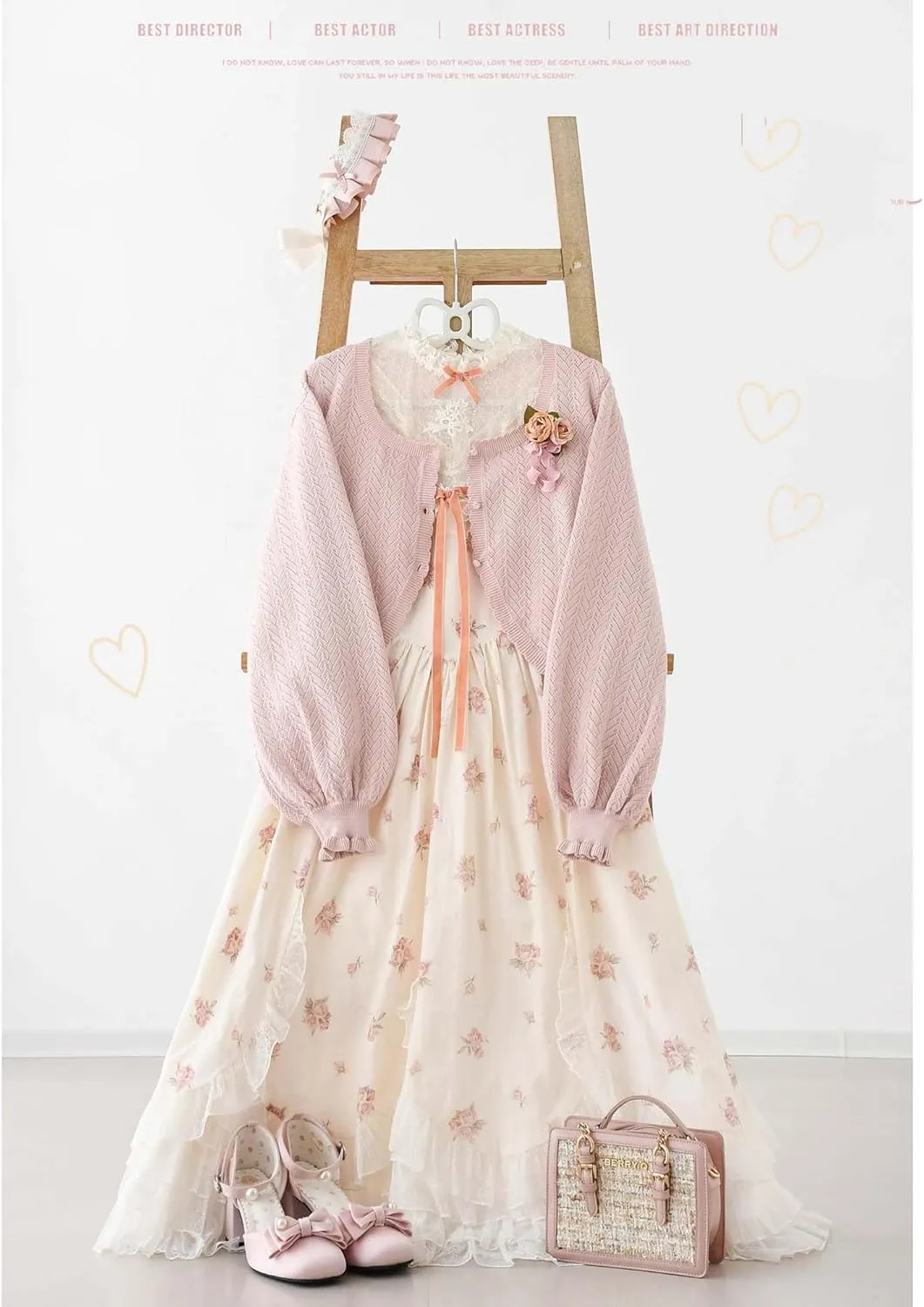 Lolita Short Cardigan Cute Loose Cable Knit Button Up Sweaters Women Teen Vintage Kawaii Open Front Crochet Shrug