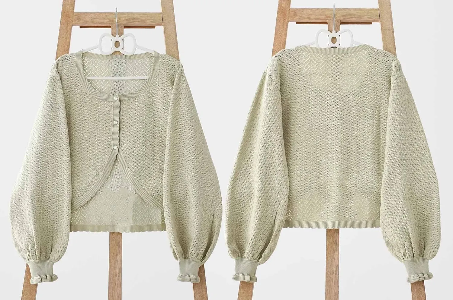 Lolita Short Cardigan Cute Loose Cable Knit Button Up Sweaters Women Teen Vintage Kawaii Open Front Crochet Shrug
