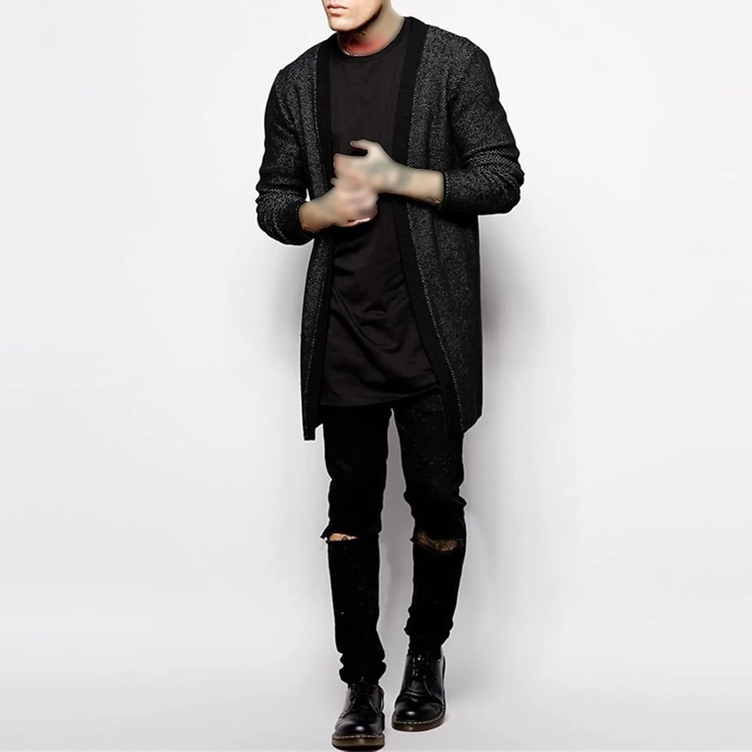 Maiyifu-GJ Mens Hip Hop Hipster Streetwear Short Sleeve Fashion Workout Side Zipper Trim Tee Elongated Longline T-Shirts