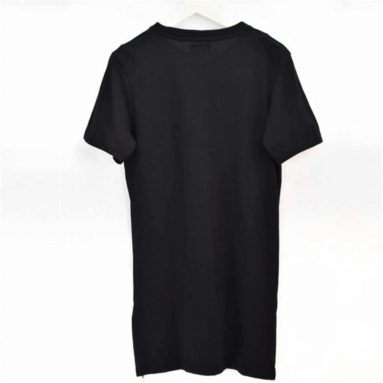 Maiyifu-GJ Mens Hip Hop Hipster Streetwear Short Sleeve Fashion Workout Side Zipper Trim Tee Elongated Longline T-Shirts