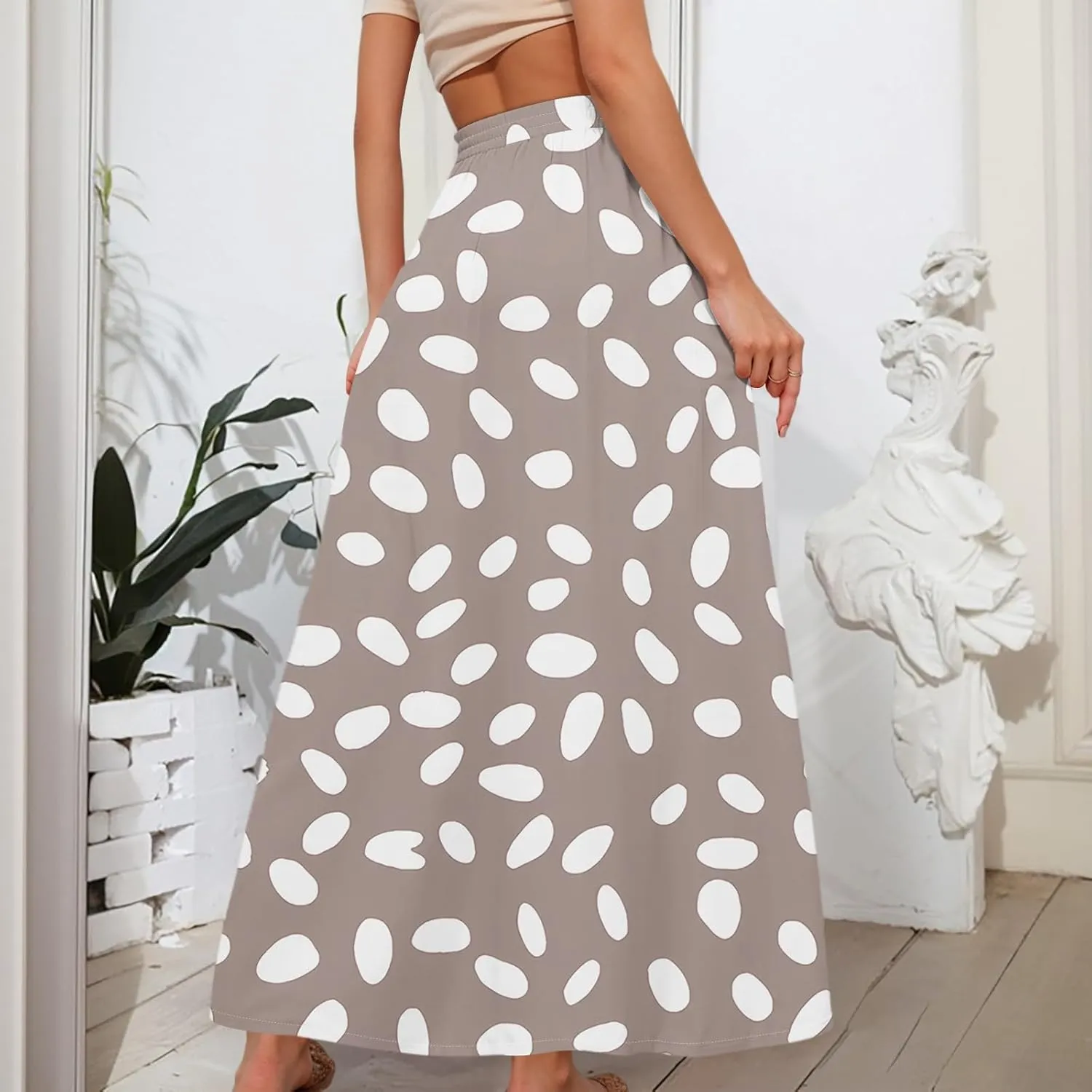 Maxi Skirt for Women 2025 Tall Summer Drawstring High Waisted Aline Skirt Loose Pleated Long Boho Skirts with Pockets