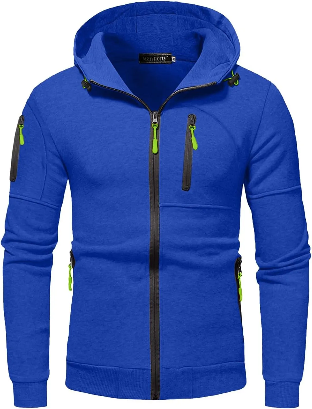 Men Hoodies Casual Hoodies for Men Full Zip Long Sleeve Sweatshirt Sports Hooded Work Jacket Tops with Zip Pockets