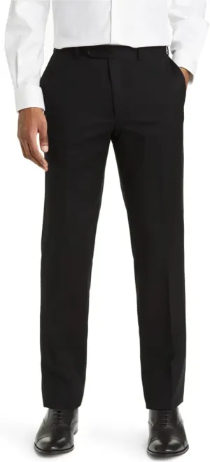 Mens Classic Fit Flat Front Hidden Expandable Waist Dress Pants No Iron Suit Pants
