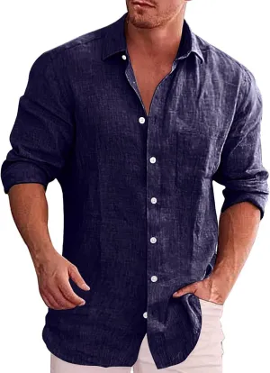 Mens Cotton Linen Beach Shirts Mens Cotton Linen Henley Shirts Beach Yoga Summer Solid T Shirt Lightweight Breathable Tops