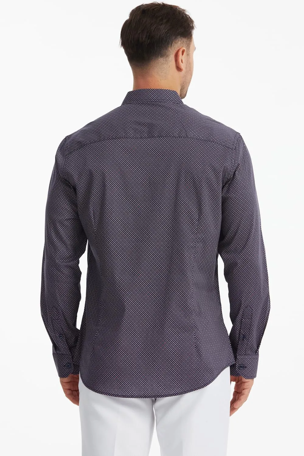 Men's Floral Dress Button Down Shirt Mens Long Sleeve Casual Cotton Shirt