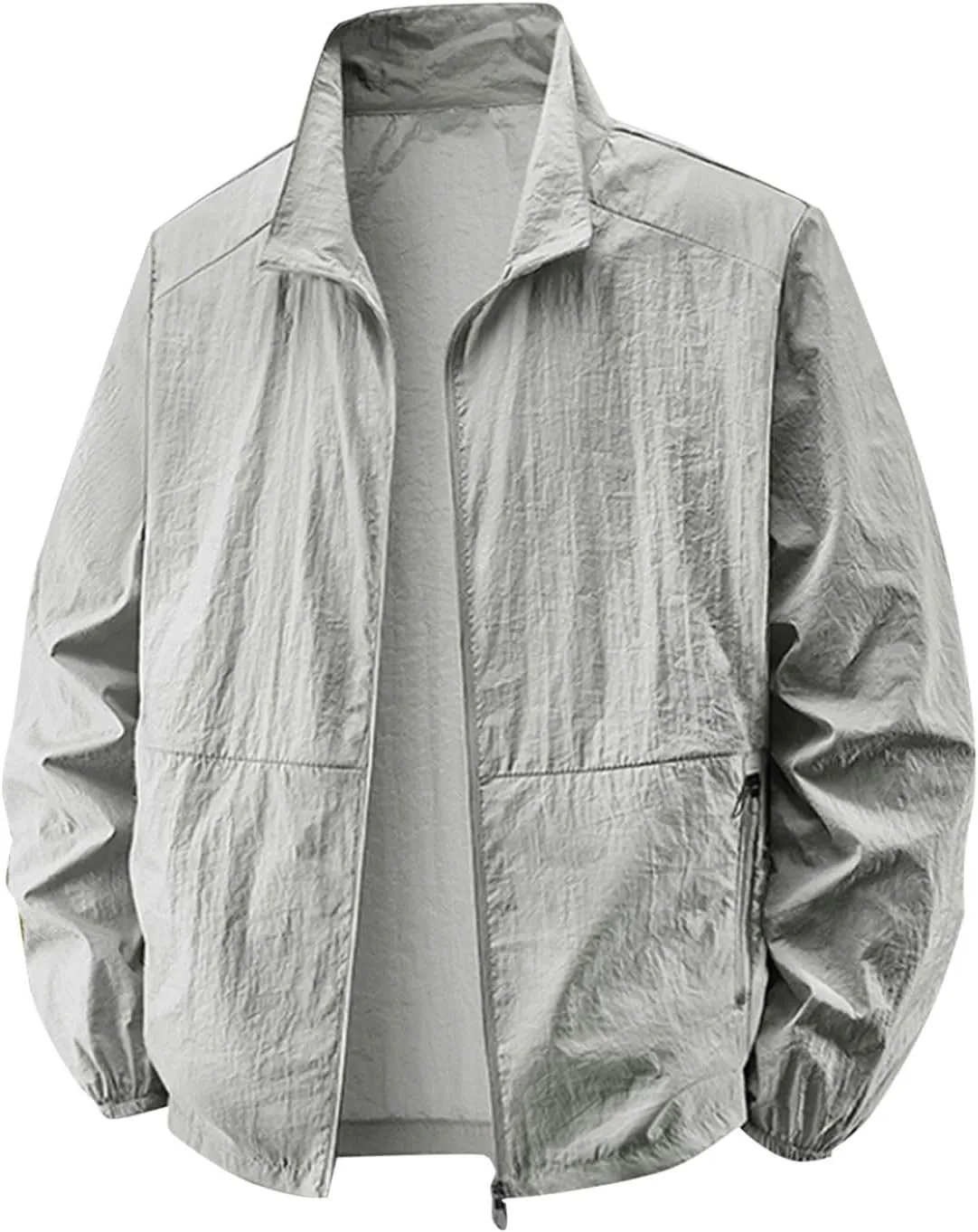 Men's Full Zip Up Sun Protection Hoodie Jacket Long Sleeve Lightweight UV Shirts for Men Outdoor Hiking Fishing Coat