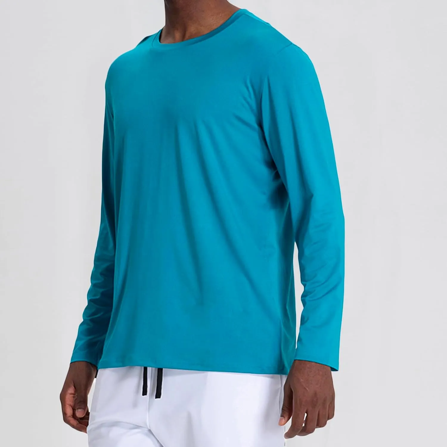 Mens Light Weight Sun Shirts UV Protection Long Sleeve Breathable Tshirts SPF Rash Guard for Fishing Hiking Running