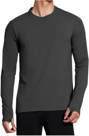 Mens Long Sleeve Shirts UPF 50  UV Sun Protection Athletic Shirt for Hiking Running Workout Rash Guard with Thumb Hole