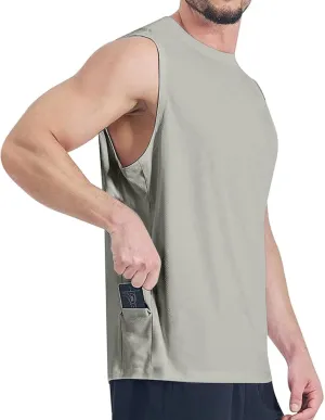Men's Sleeveless Sun Shirts Quick Dry Tank Tops for Outdoor Sun Protection UPF 50  Athletic Gym Workout Muscle Shirts