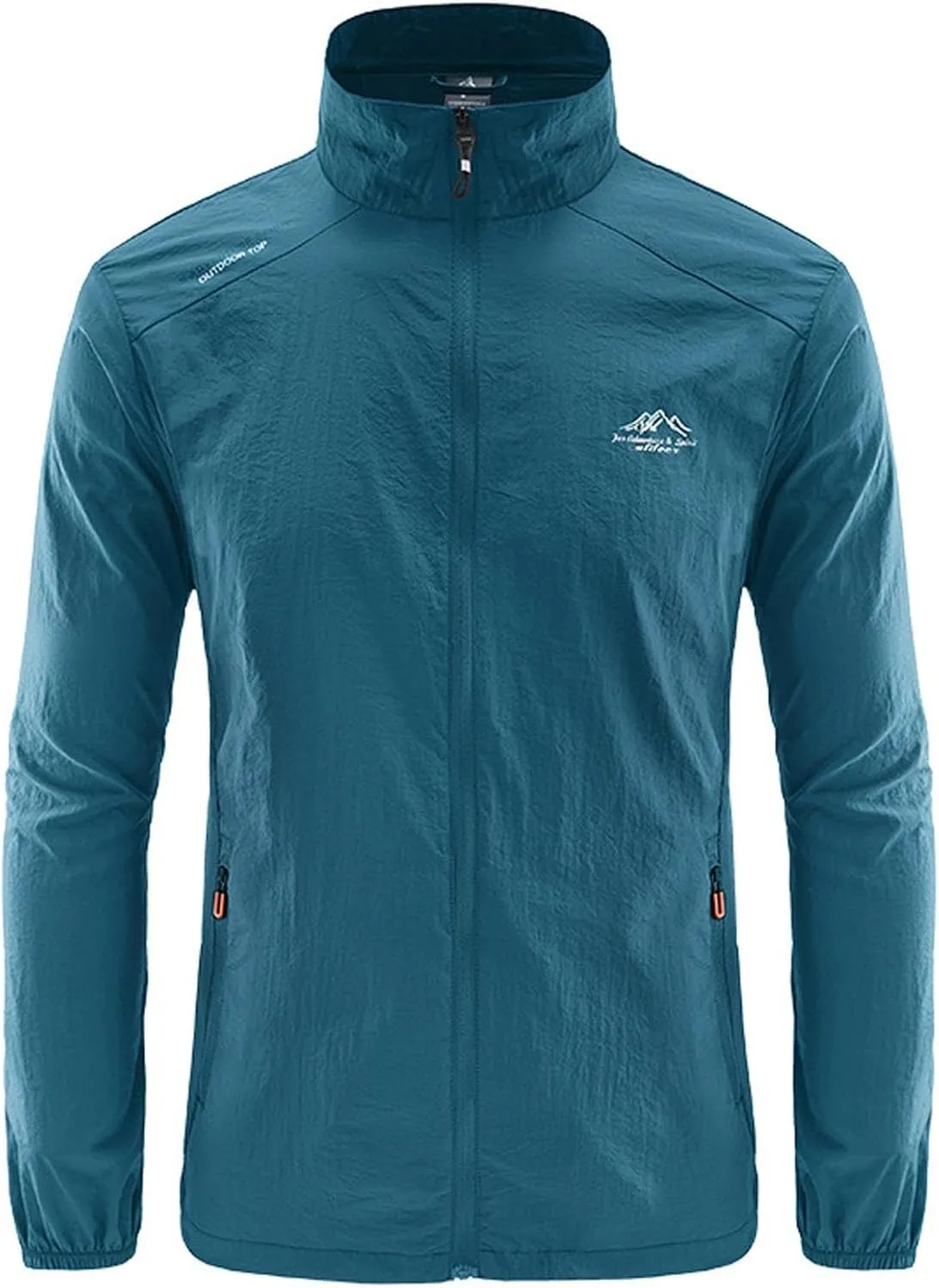 Mens Sun Jacket UPF 50  Clothes Full Zip UV Protection SPF Cooling Lightweight Summer Athletic Track Fishing Outwear