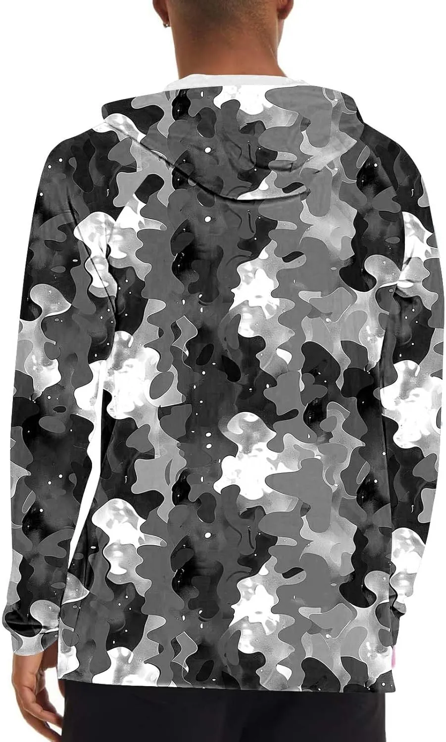 Men's Sun Protection Hoodie Shirt UPF 50  Long Sleeve Rash Guard Outdoor Fishing Lightweight Camo Quick Dry UV Shirts