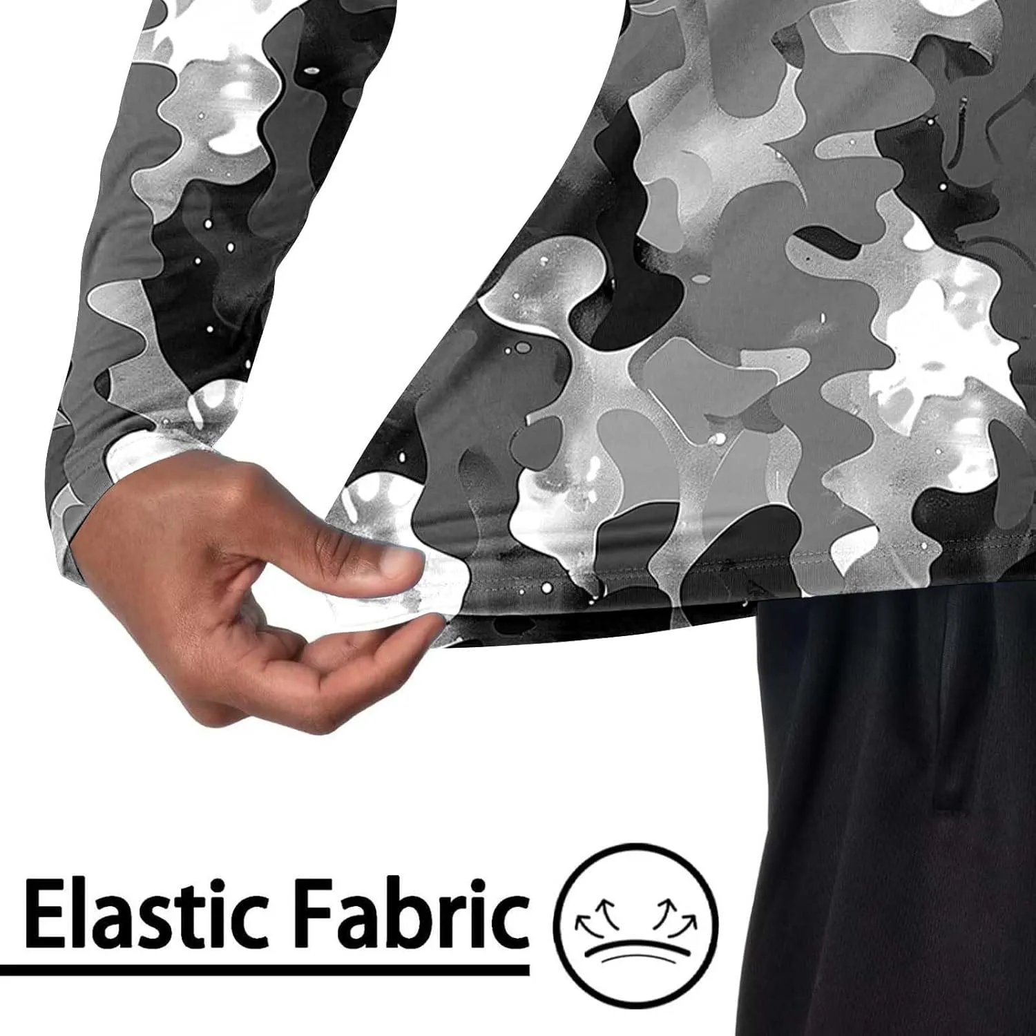Men's Sun Protection Hoodie Shirt UPF 50  Long Sleeve Rash Guard Outdoor Fishing Lightweight Camo Quick Dry UV Shirts
