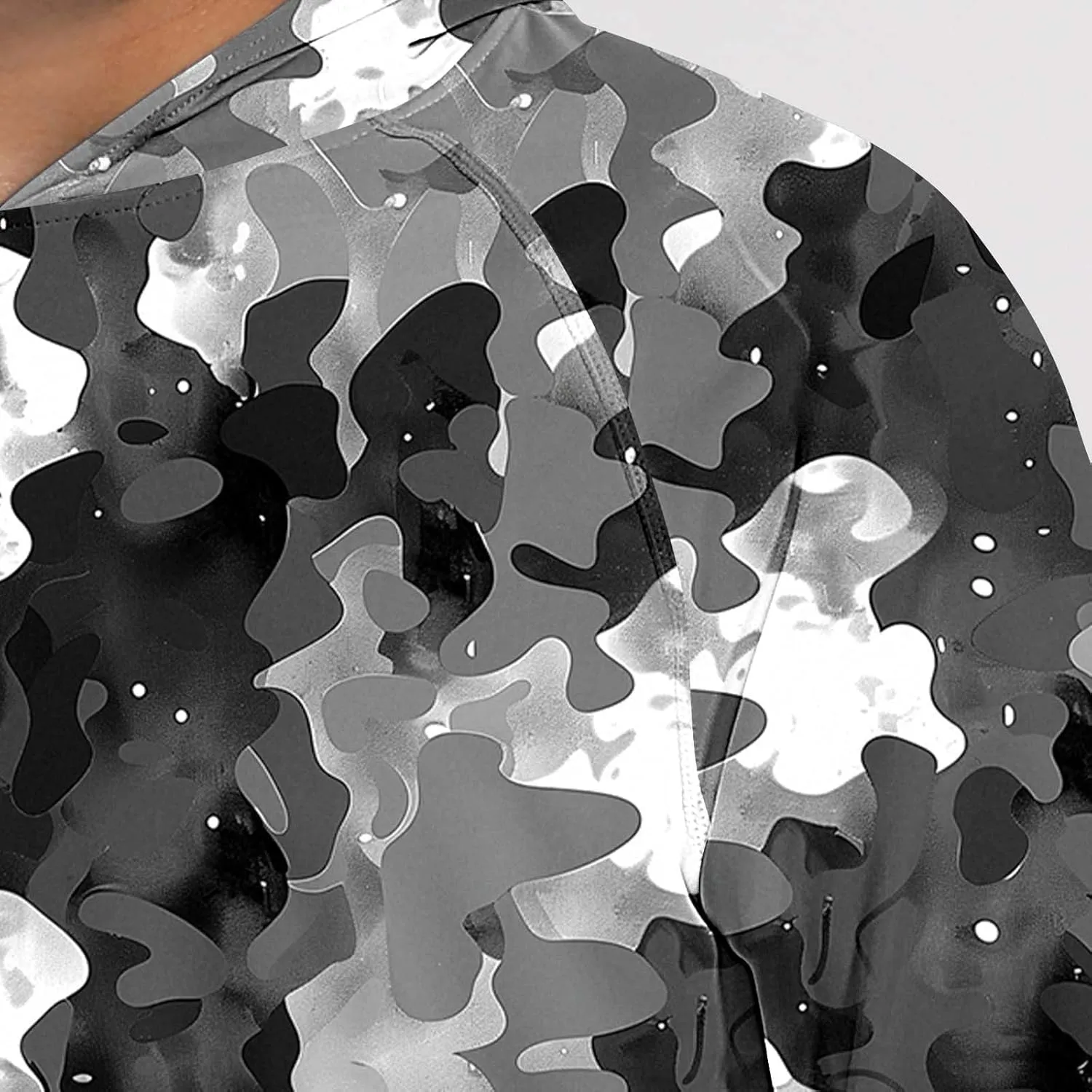 Men's Sun Protection Hoodie Shirt UPF 50  Long Sleeve Rash Guard Outdoor Fishing Lightweight Camo Quick Dry UV Shirts
