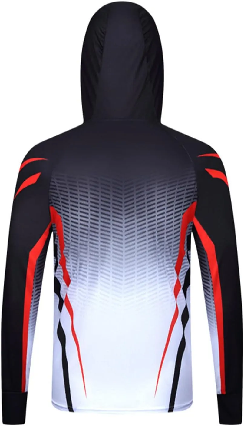 Mens Sun Protection Jacket Lightweight Thin Breathable Full Zip Hoodie Hiking Fishing Outdoor Quick Dry Hiking Shirt