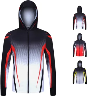 Mens Sun Protection Jacket Lightweight Thin Breathable Full Zip Hoodie Hiking Fishing Outdoor Quick Dry Hiking Shirt