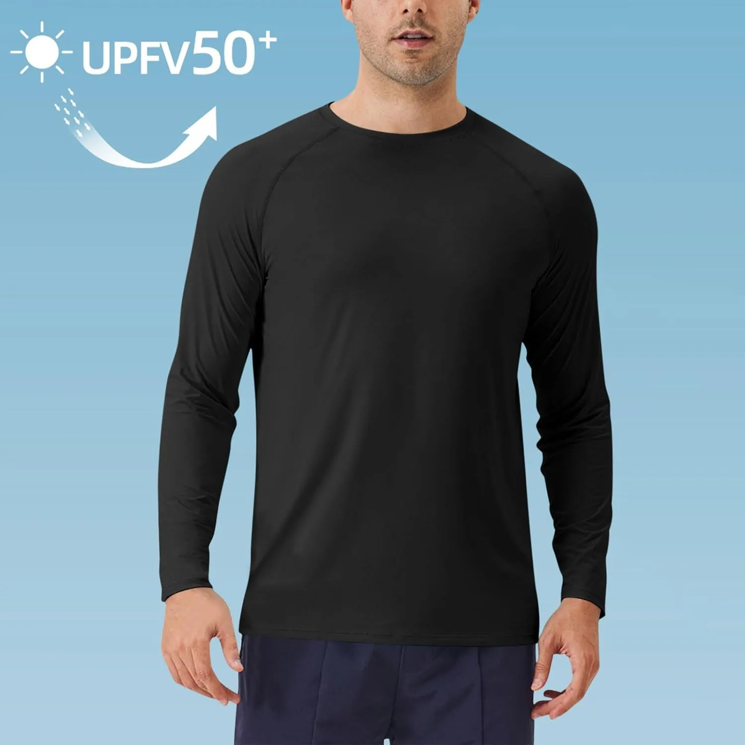 Men's Sun Protection Shirts Long Sleeve Rash Guard UV SPF UPF 50  Fishing Running Quick Dry Lightweight Pullover Tops