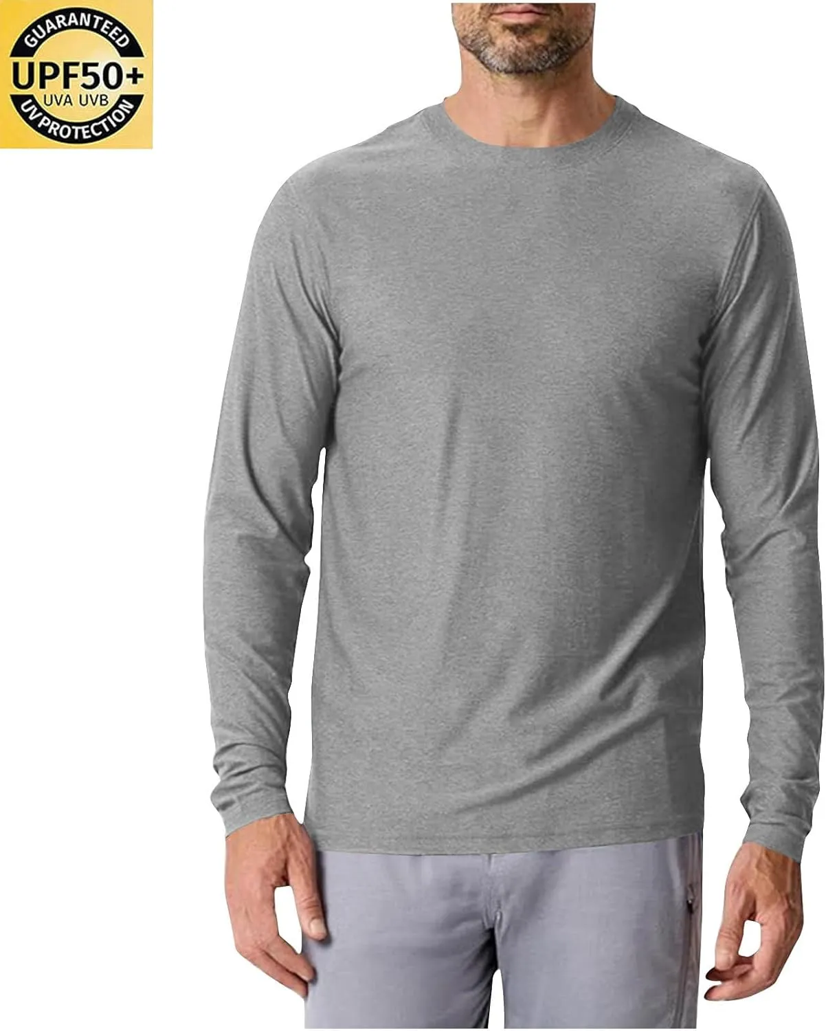 Mens UPF 50  UV Sun Protection Shirts Outdoor Long Sleeve SPF Rash Guard Lightweight Quick Dry Fishing Running Tshirts