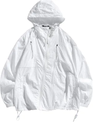 Mens Womens UPF 50  Sun Shirt Lightweight Full Zip Fishing Hoodie Hiking Jacket With Pockets 2025 UV Summer Raincoat