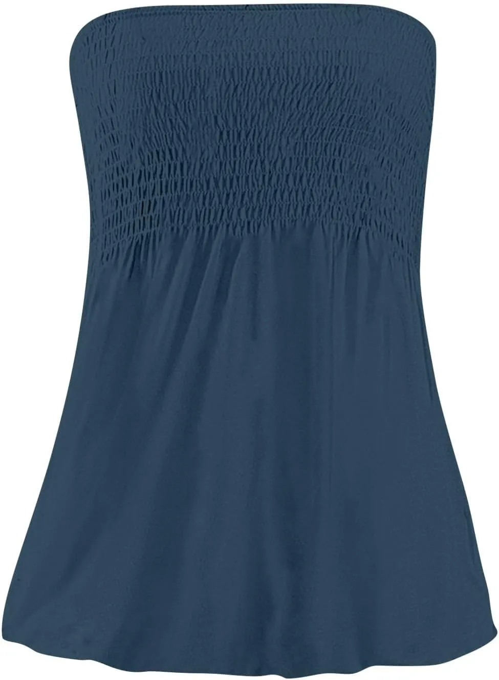 NBXNZWF Womens Tube Tops Off The Shoulder Smocked Strapless Sexy Tanks Summer Casual Bandeau Sleeveless Backless Shirts