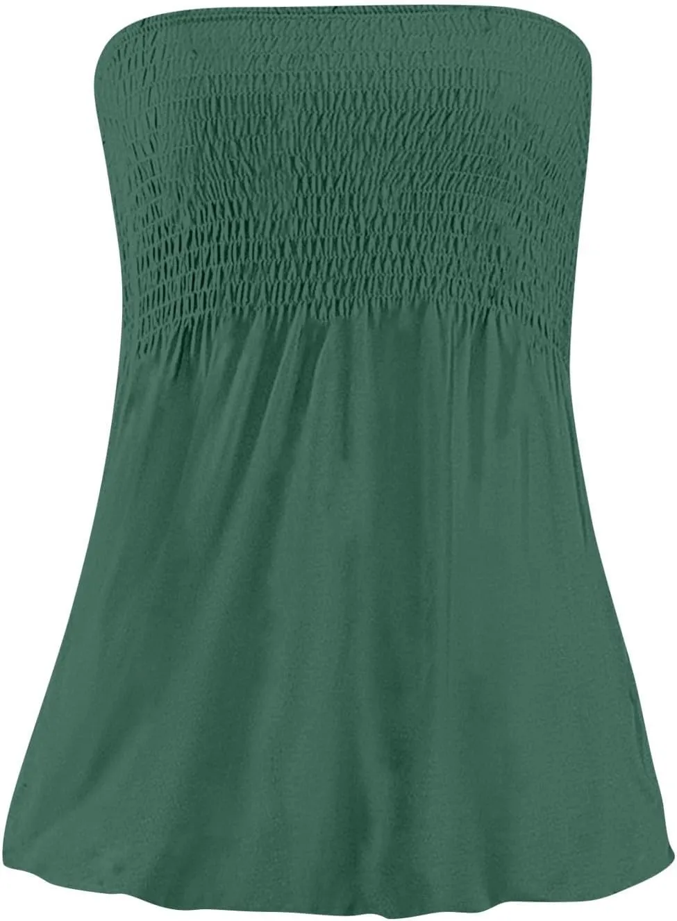 NBXNZWF Womens Tube Tops Off The Shoulder Smocked Strapless Sexy Tanks Summer Casual Bandeau Sleeveless Backless Shirts