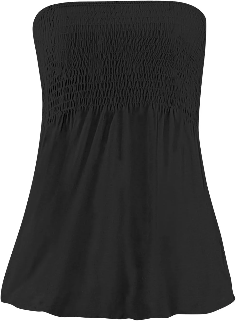 NBXNZWF Womens Tube Tops Off The Shoulder Smocked Strapless Sexy Tanks Summer Casual Bandeau Sleeveless Backless Shirts