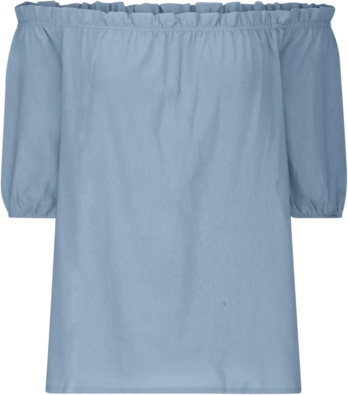 Off Shoulder Womens Linen Tops Trendy Shirred Neck Short Sleeve Shirts Summer Casual Beach Blouse Going Out Gauze Tees