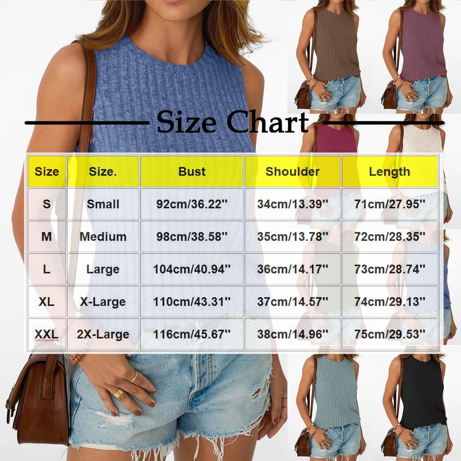 Oplxuo Womens Crew Neck Ribbed Tank Tops Sleeveless Basic Tops Sexy Slim Fit Tee Shirts Summer Clothes 2025