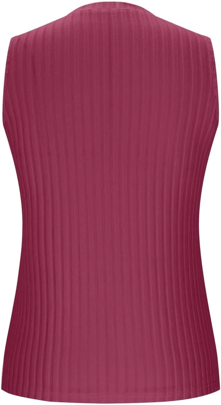 Oplxuo Womens Crew Neck Ribbed Tank Tops Sleeveless Basic Tops Sexy Slim Fit Tee Shirts Summer Clothes 2025