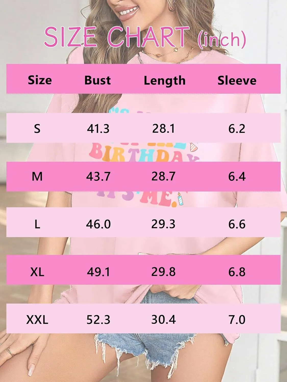 Oversized Shirt for Women It's Me Hi I'm Birthday Girl It's Me Letter Tee Shirt Party Short Sleeve Tops