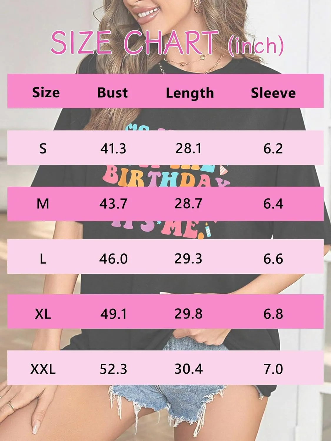 Oversized Shirt for Women It's Me Hi I'm Birthday Girl It's Me Letter Tee Shirt Party Short Sleeve Tops