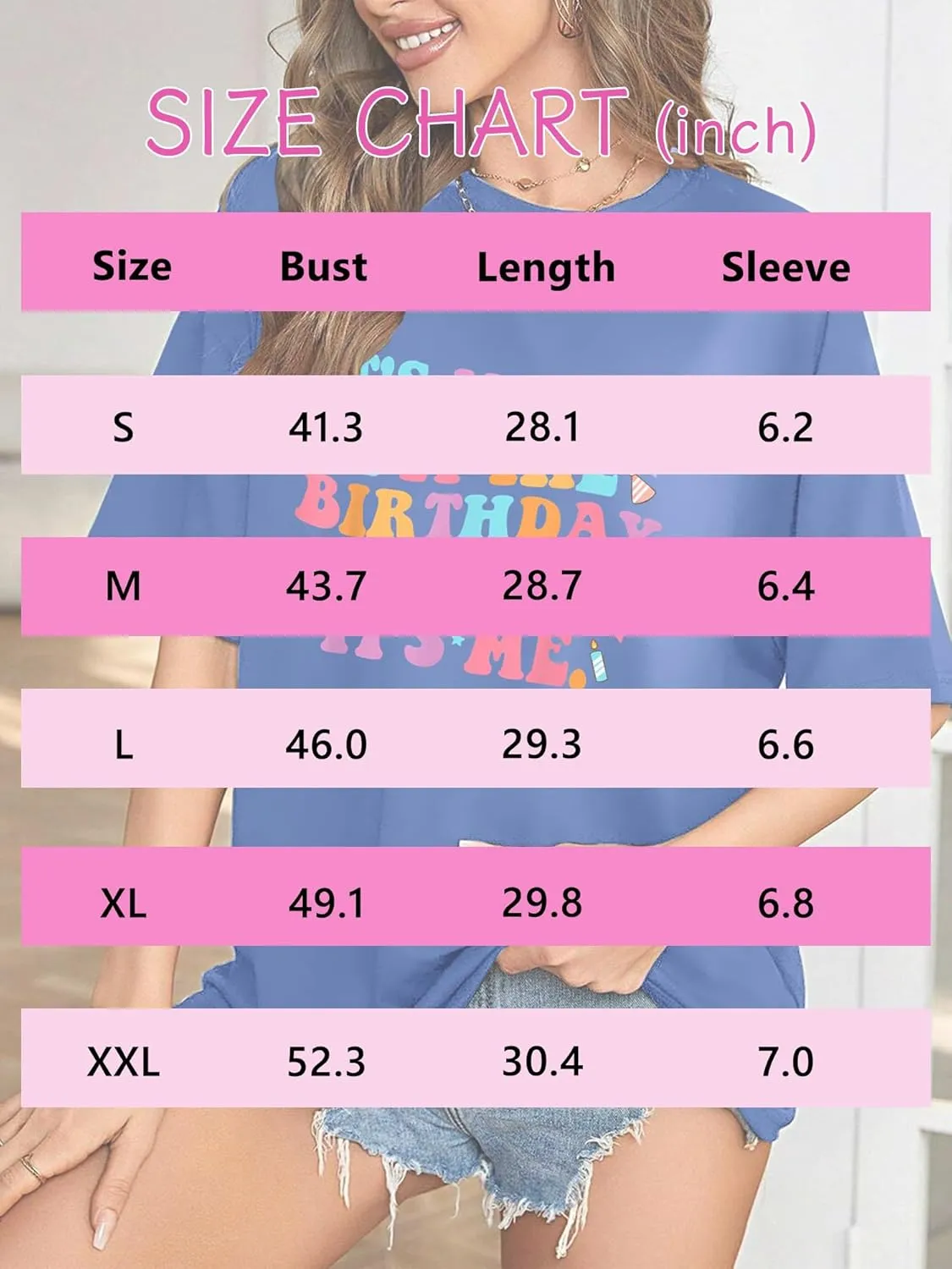 Oversized Shirt for Women It's Me Hi I'm Birthday Girl It's Me Letter Tee Shirt Party Short Sleeve Tops