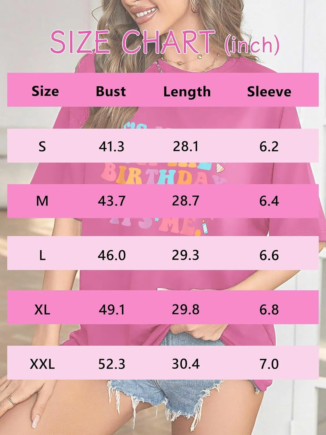 Oversized Shirt for Women It's Me Hi I'm Birthday Girl It's Me Letter Tee Shirt Party Short Sleeve Tops