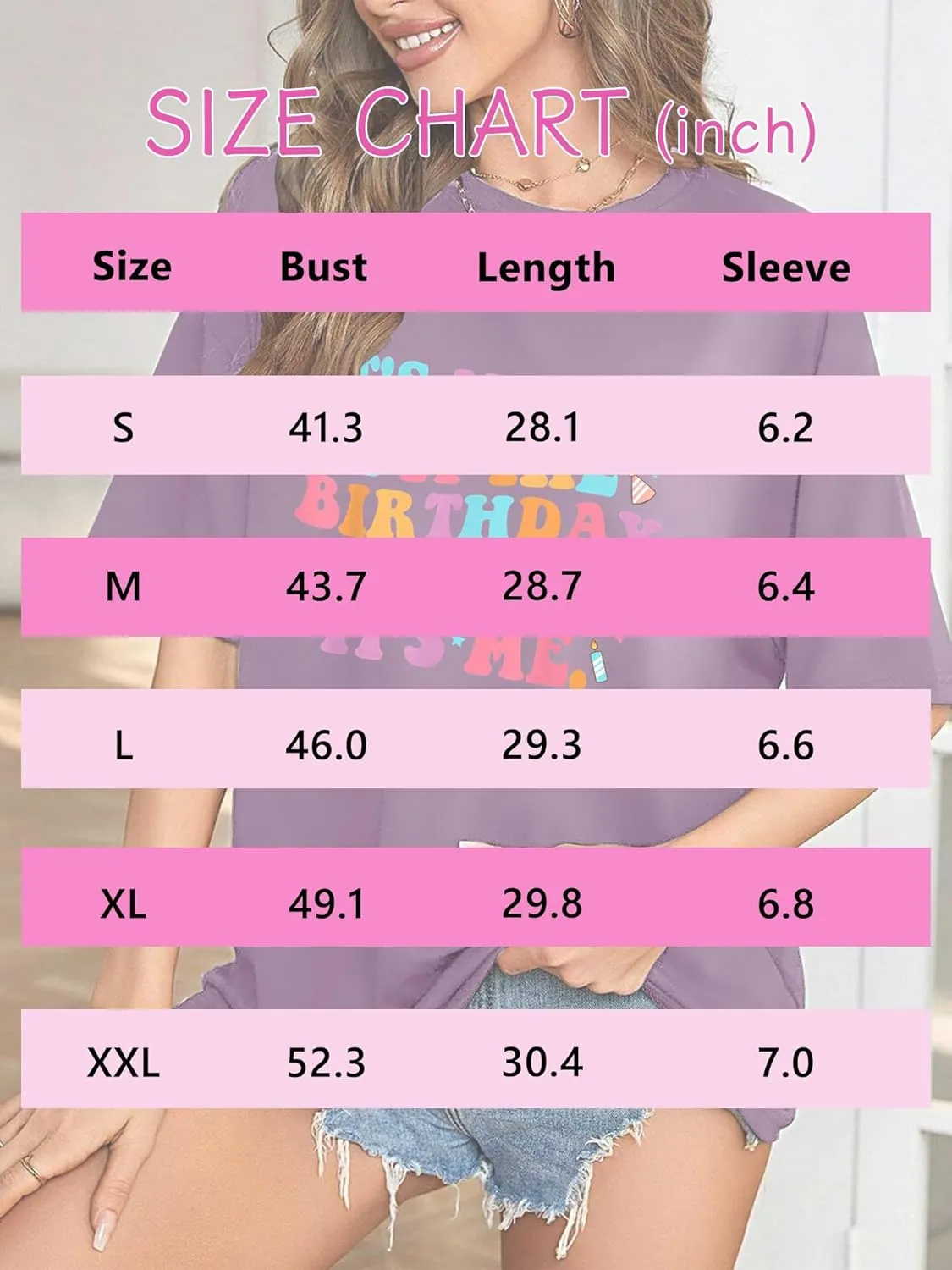 Oversized Shirt for Women It's Me Hi I'm Birthday Girl It's Me Letter Tee Shirt Party Short Sleeve Tops
