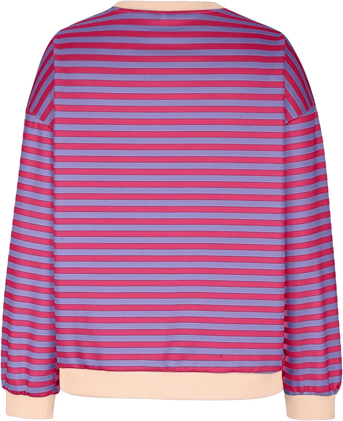 Oversized Sweatshirt Shirts for Women 2024 Fall Long Sleeve Crewneck Pullover Tops Causal Loose Striped Blouse