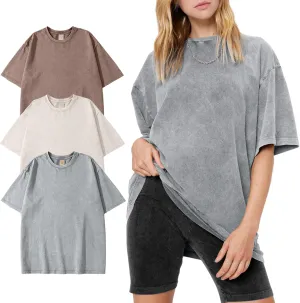 PEHMEA Oversized T-Shirts for Women, 3 Pcs Heavy Cotton Summer Casual Vintage Baggy Boyfriend Tee Short Sleeve Loose Fit Tops