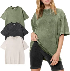 PEHMEA Oversized T-Shirts for Women, 3 Pcs Heavy Cotton Summer Casual Vintage Baggy Boyfriend Tee Short Sleeve Loose Fit Tops