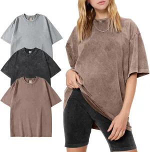 PEHMEA Oversized T-Shirts for Women, 3 Pcs Heavy Cotton Summer Casual Vintage Baggy Boyfriend Tee Short Sleeve Loose Fit Tops