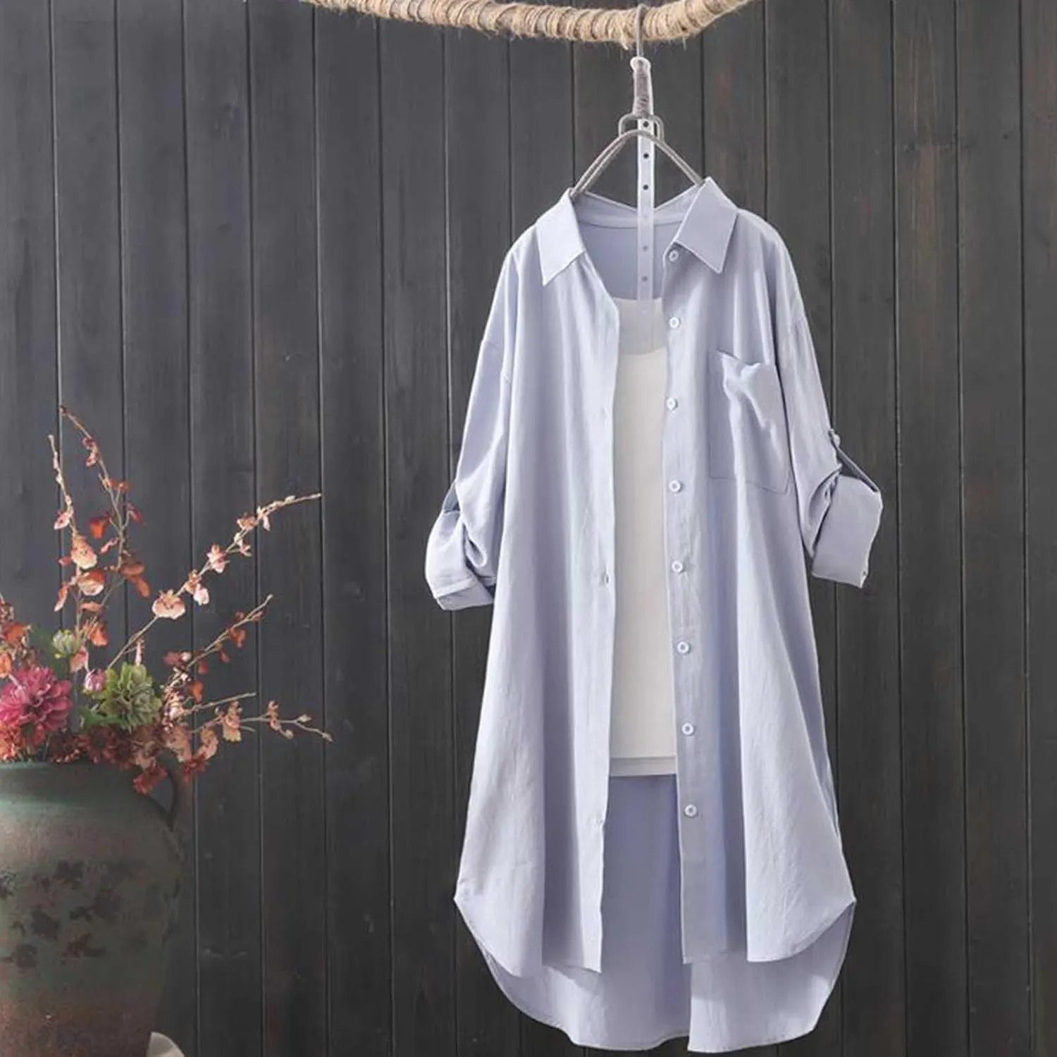 Plaid Shirts for Women 2025 Fashion Oversized Long Button Up Blouses Summer Beach Cover Up
