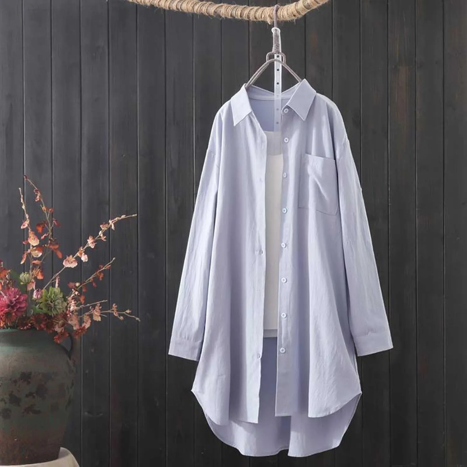 Plaid Shirts for Women 2025 Fashion Oversized Long Button Up Blouses Summer Beach Cover Up
