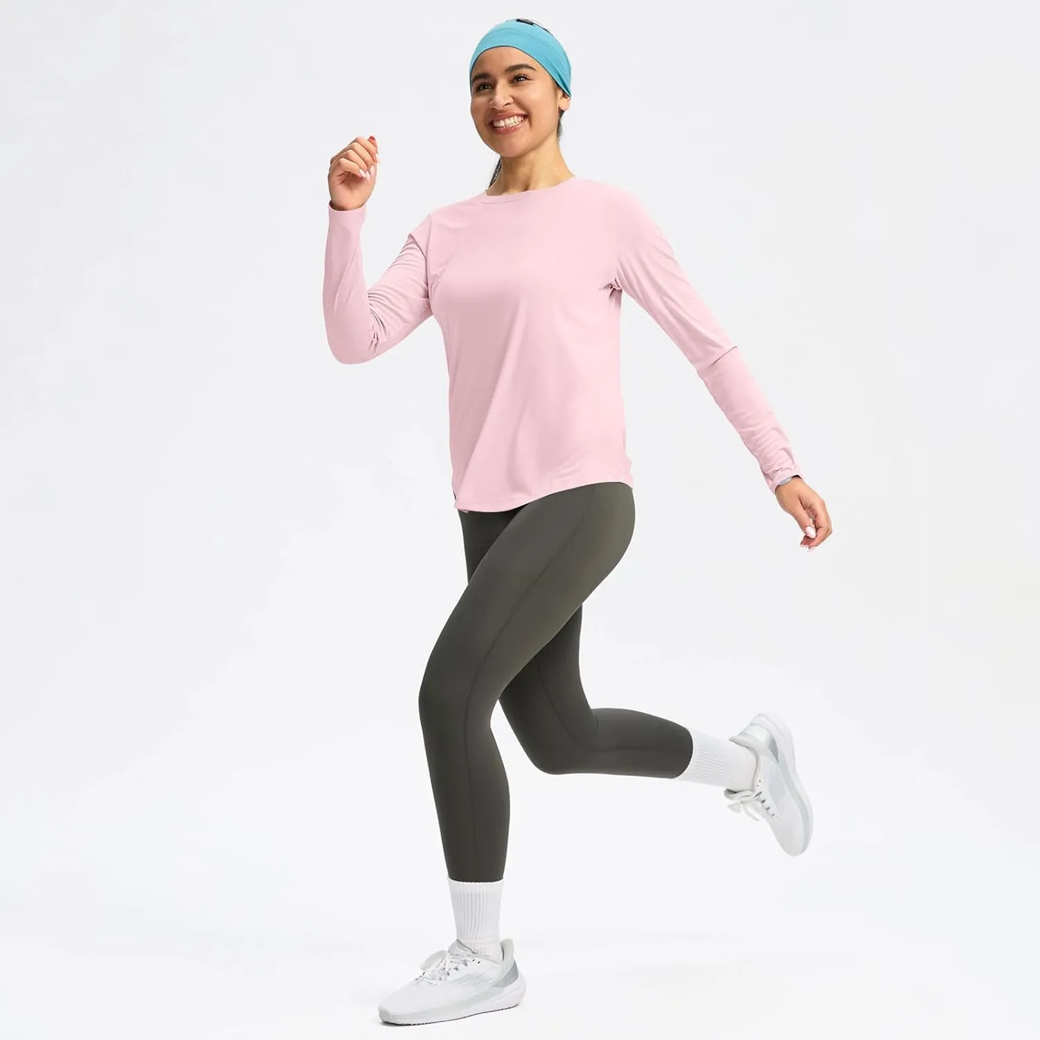 Rash Guard for Women UPF 50  SPF UV Protection Workout Tops with Thumb Hole Long Sleeve Lightweight Hiking Swim Shirts
