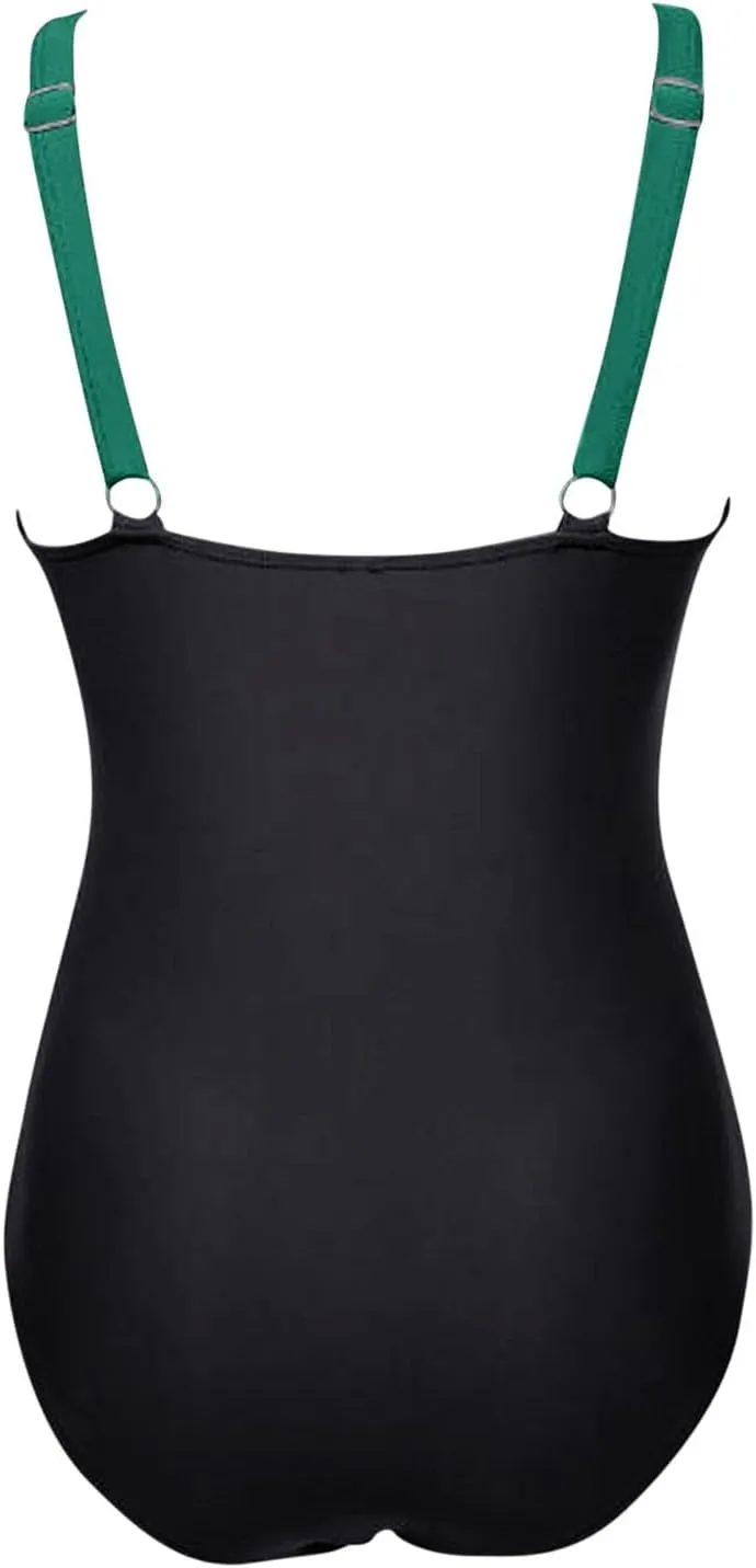 Sexy Mesh Swimwear for Women Trendy One Piece V Neck Tummy Control Swim Suit Summer 2025 High Waisted Bathing Suits