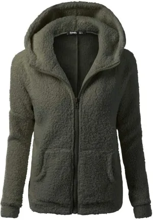 Sherpa Jacket Women 2024 Plus Size Fuzzy Fleece Fall Winter Coats Comfy Warm Zip Up Hoodies Cute Outwear with Pockets