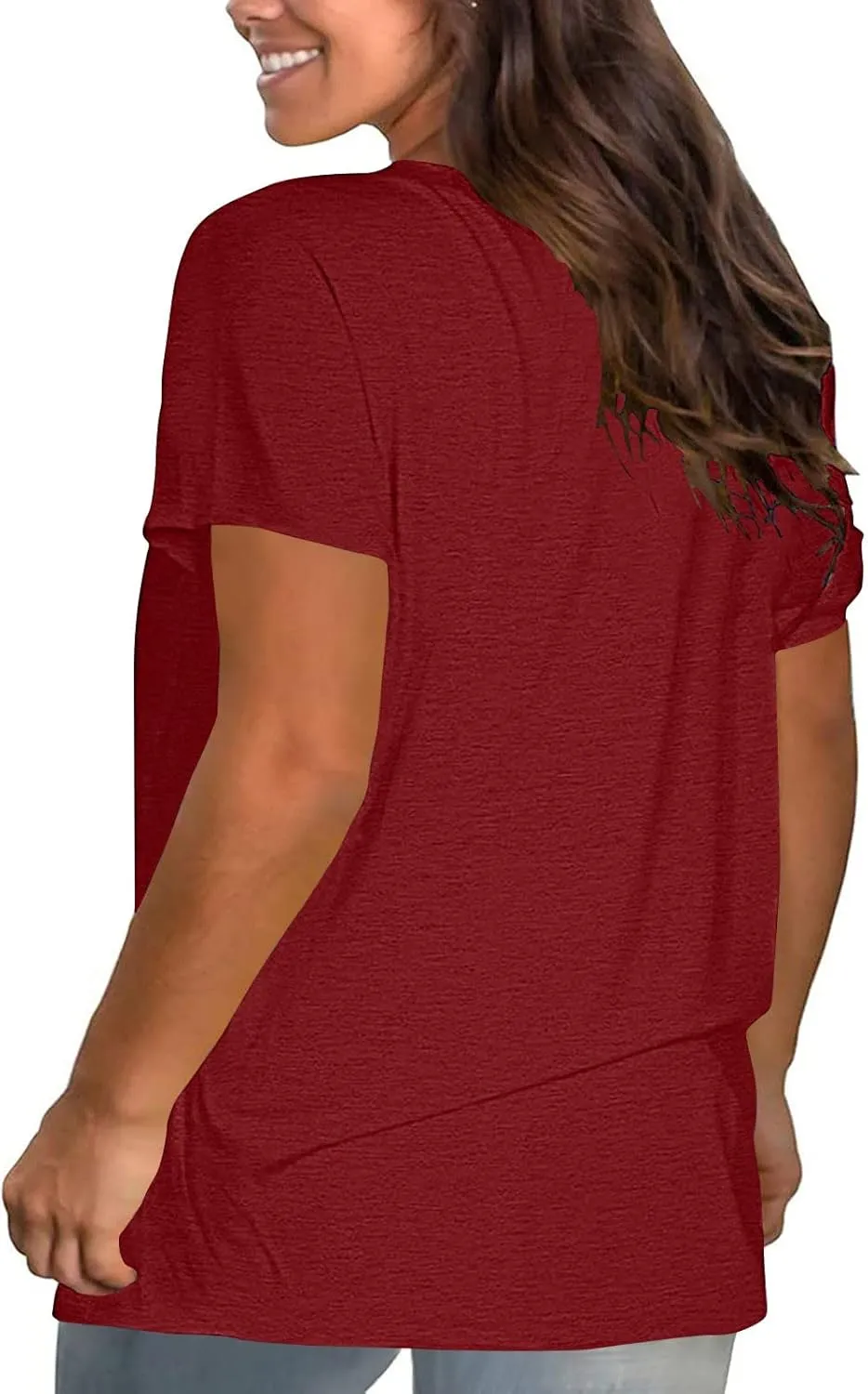 SMIDOW Plus Size Tops for Women Summer 2023 Casual Loose Short Sleeve Solid t-Shirt Dressy Blouse Trendy