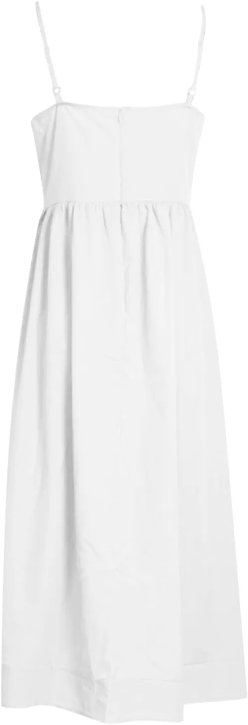 Spaghetti Strap Dresses for Women Square Neck Corset Dress Backless Flowy A Line Casual Summer Long Midi Sundress