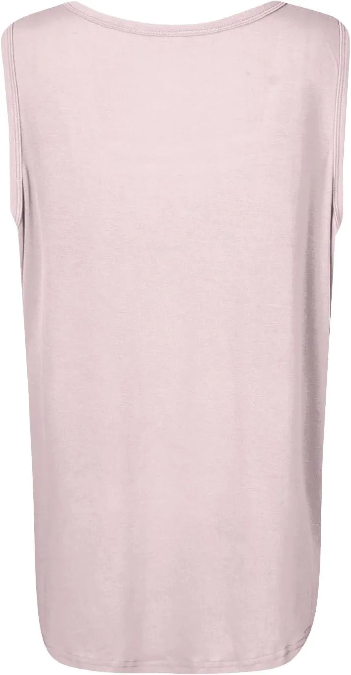Summer Tank Tops for Women Casual Sleeveless Top Floral Print Pleated Square Neck Curved Hem Flowy Tanks