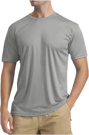 Swim Shirts Short Sleeve Tops for Men Sun Protection UPF 50  Fishing Rash Guard UV Gym Workout Tee for Running Outdoor