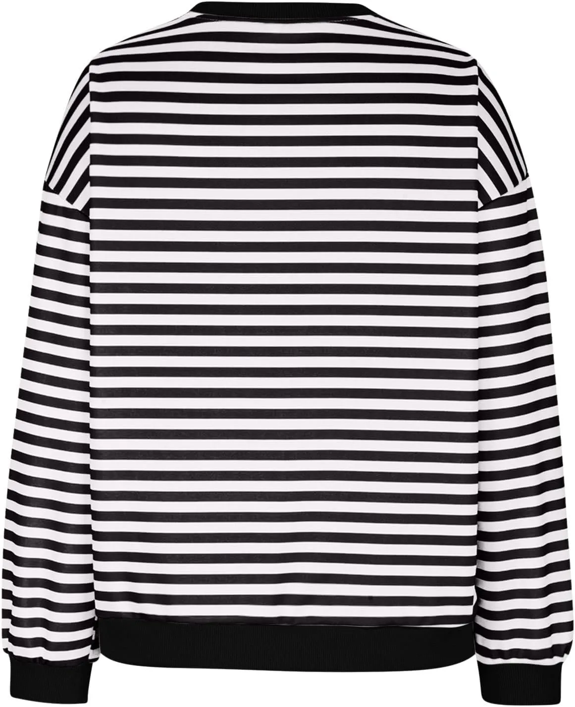 TANGNADE Womens Oversized Striped Blouse Color Block Long Sleeve Shirt Crewneck Pullover Striped Outfits Casual Clothes